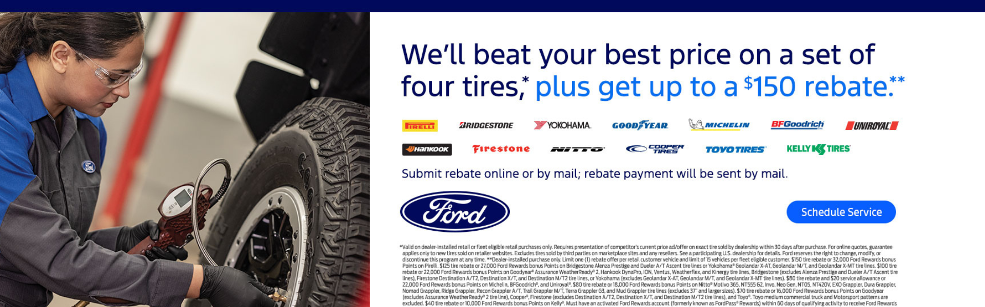 We’ll beat your best price on a set of four tires,* plus get